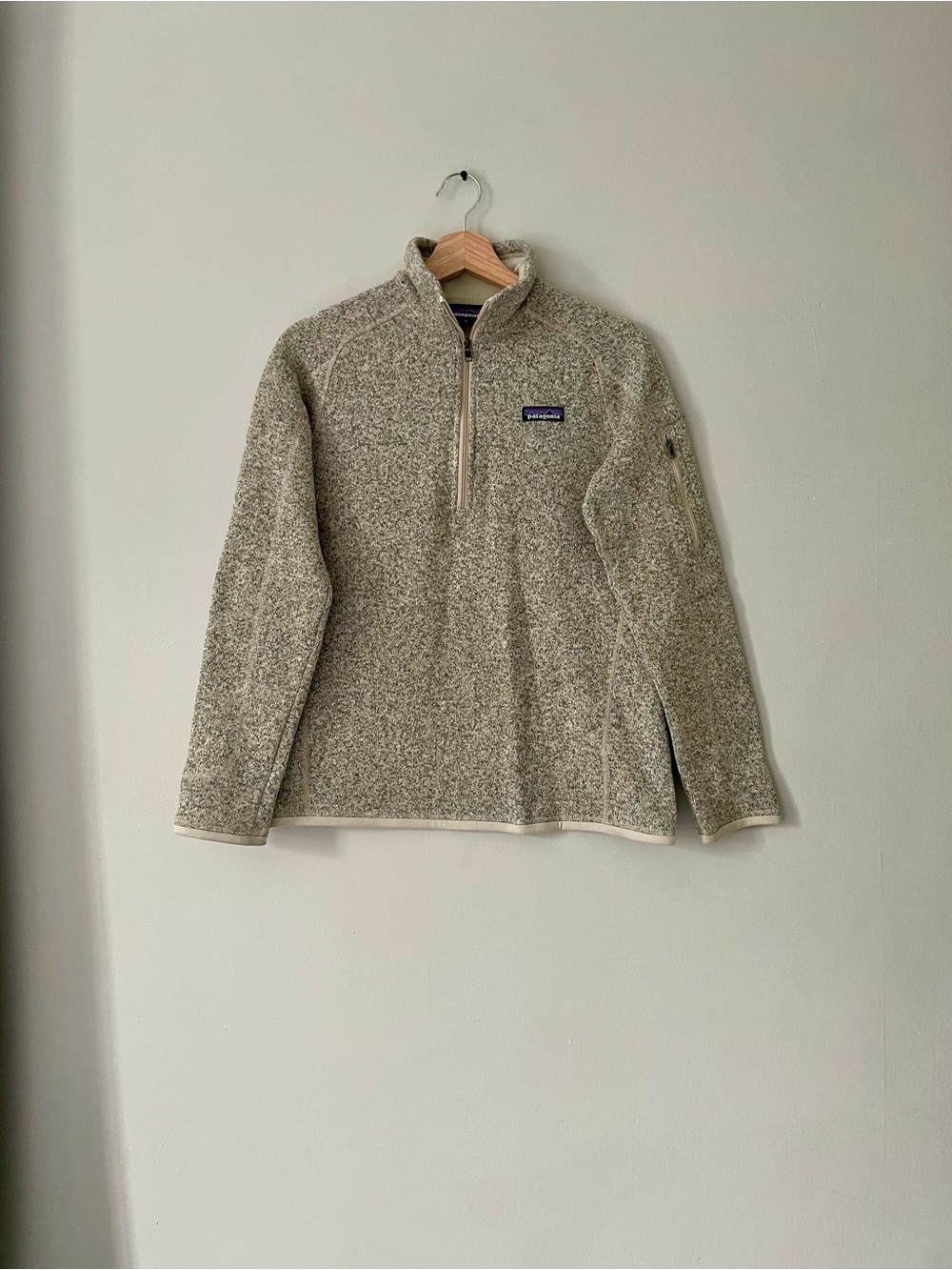 Patagonia Better Sweater Heathered Cream Pelican Quarter-Zip Fleece Pullover